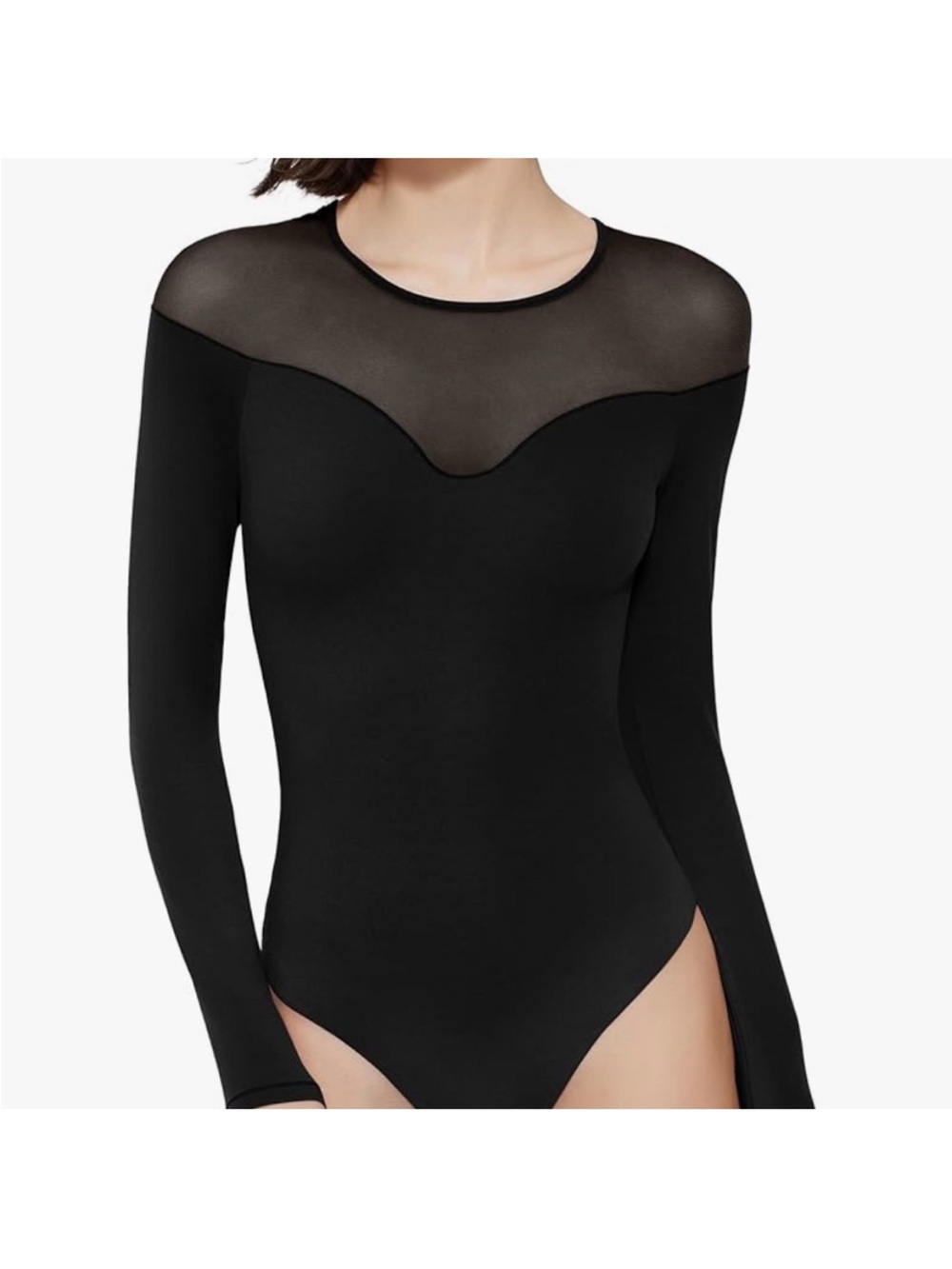 Pumiey Long Sleeves, mesh panel Black body suit Size M New with Tags